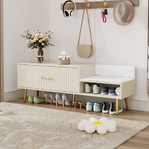 NicBex Shoe Rack Bench Shoe Storage Organizer Hidden Storage and Upholstered Cushions for Entryway Bedroom - 1 of 4