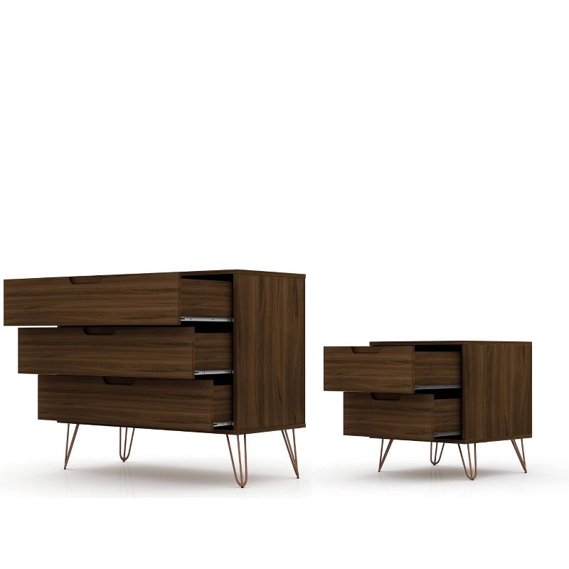 Rockefeller Dresser and Nightstand Set - Manhattan Comfort	, 4 of 12