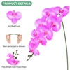 Unique Bargains Artificial Orchid Flowers Nine-headed Large Faux Phalaenopsis Silk Bouquets Real Touch 37 Inch - 2 of 4