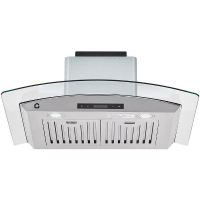30" Wall Mount Range Hoods, Kitchen Vent Hood, Gesture/Touch/Remote Control, 3 Speed Settings, Stainless Steel ，2 LED Lights