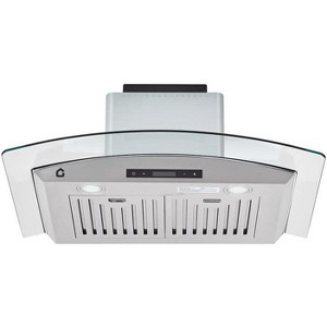 30" Wall Mount Range Hoods, Kitchen Vent Hood, Gesture/Touch/Remote Control, 3 Speed Settings, Stainless Steel ，2 LED Lights - 1 of 2