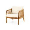 Sapphtopaz Outdoor Dining Chairs Contemporary Wood Patio Chairs with Arms, Upholstered Seat for Patio, Yard, Balcony - 4 of 4