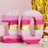 Blue Panda Small Pink and Gold Number 0 Pinata for Kids Birthday Party, 16.5 x 11.35 x 3 Inches - 2 of 4