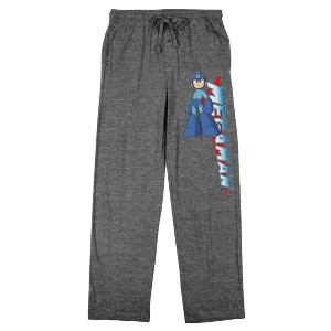 Mega Man Character & Logo Men's Gray Heather Sleep Pajama Pants - 1 of 4