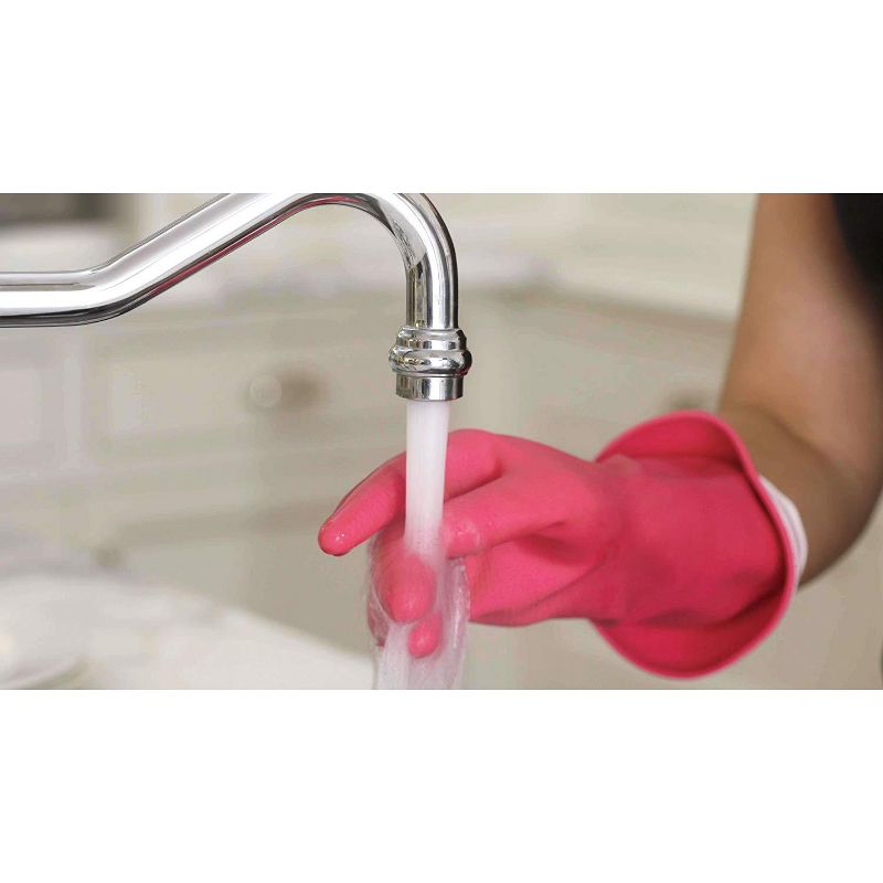 Casabella Premium Waterblock Cleaning Gloves Pink - 2 Pair (4 Gloves), 4 of 7