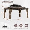EAGLE PEAK Aluminum Double Hardtop Gazebo with Curtains and Netting - 3 of 4