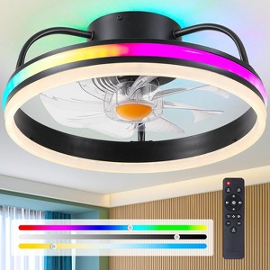 13 and 16 inch Modern Flush Mount Ceiling Fan,Cute little Fan for Small Room - 1 of 4