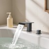 VEVOR Roman Tub Faucet, 3 Hole Waterfall Bathtub Faucet, Roman Bathtub Faucets Set with 2 Handles, Deck Mount Bath Tub Faucets Set, Drip-Free, Black - 2 of 4