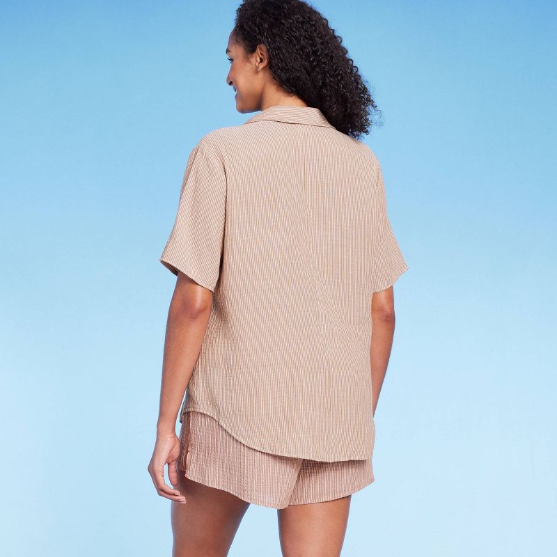 Women's Button-Up Short Sleeve Cover Up Shirt - Kona Sol™, 4 of 11