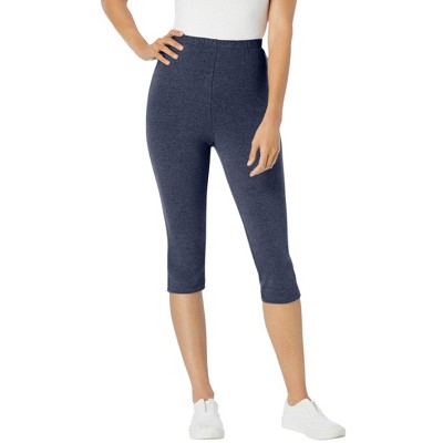Woman Within Plus Size Stretch Cotton Capri Legging