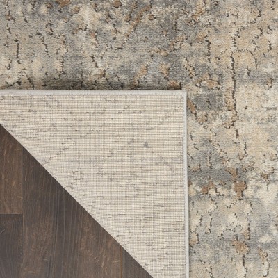 Reversible Abstract Gray Synthetic 5' x 7' Area Rug