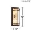 John Timberland Habitat Modern Industrial Outdoor Wall Light Fixtures Set of 2 Bronze Brass 16" Clear Glass for Post Exterior Barn Deck - 4 of 4