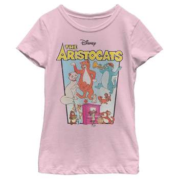 Girls' Disney Aristocats Short Sleeve Graphic T-shirt - Rose Pink : Target