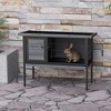 PawHut Rabbit Hutch Elevated Bunny Cage Small Animal Habitat with Metal Frame, No Leak Tray, Openable Asphalt Roof for Indoor/Outdoor - 3 of 4