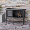 PawHut Rabbit Hutch Elevated Bunny Cage Small Animal Habitat with Metal Frame, No Leak Tray, Openable Asphalt Roof for Indoor/Outdoor - image 3 of 4