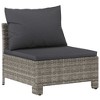 vidaXL Garden Lounge Set Grey PE rattan, powder-coated steel Large - 4 of 4