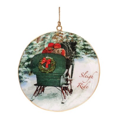 Melrose Sleigh Ride Disc Ornament (Set of 6)