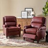 Set of 2 Elisabete Modern Wingback Genuine Leather Recliner with Vintage Nail Head Trim for Living Room and Bedroom  | ARTFUL LIVING DESIGN - 2 of 4