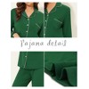 cheibear Women's Long Sleeves Button Down Top with Pants Lounge Pajamas Set - 4 of 4