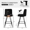 Bekrvio 26" Swivel Counter Height Bar Stools with Back-Faux Leather/Velvet Upholstered, V-Shaped Metal Legs-Modern Counter Stools for Kitchen Island - 4 of 4