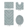 Hugo 4-Piece Bath Rug Set 100% Premium Cotton Tufted Chevron Pattern Bathmats for Bathroom, Super Soft Absorbent Machine Washable - 2 of 4