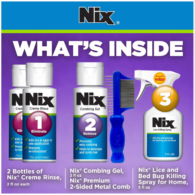 Nix Complete Lice Treatment Kit Lice Removal Treatment For Hair and Home - 9 fl oz, 4 of 8