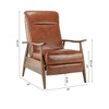 Faux Leather Wood Arm Push Back Recliner with Chestnut Wood Arms, Cushioned Headrest and 3-Position Mechanism - 3 of 4