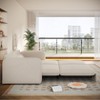 VASIP 93" King Size 3-in-1 Sleeper Sofa Bed Convertible Sleeper Sofa, 3-Seat Teddy Couch with 2 Lumbar Pillows for Living Room, Apartment,Beige - 3 of 4