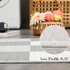 Acekool 5x7 Washable Area Rug, Modern Checkered Plaid, Non-Slip, Stain Resistant Ultra-Thin Low Pile Carpet for Living Room, Bedroom, Grey - 2 of 4