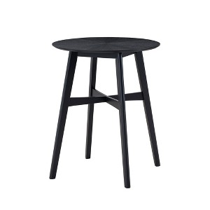 Okak Round Dining Table Kitchen Table Wooden High Top Table Bar Table for 2-4 for Dining Room, Restaurant, Pub, Black - 1 of 4