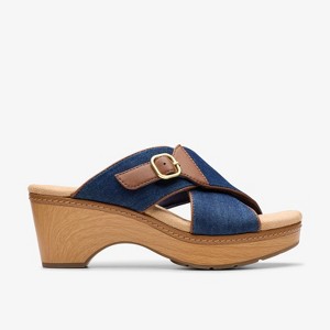 Clarks Womens Seannah Nora Dark Denim Sandals : Target