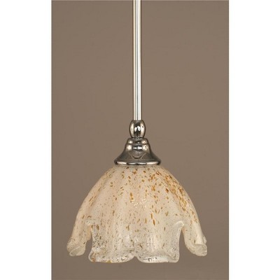 Toltec Lighting Any 1 - Light Pendant in  Chrome with 7" Gold Ice Shade