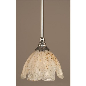 Toltec Lighting Any 1 - Light Pendant in  Chrome with 7" Gold Ice Shade - 1 of 1