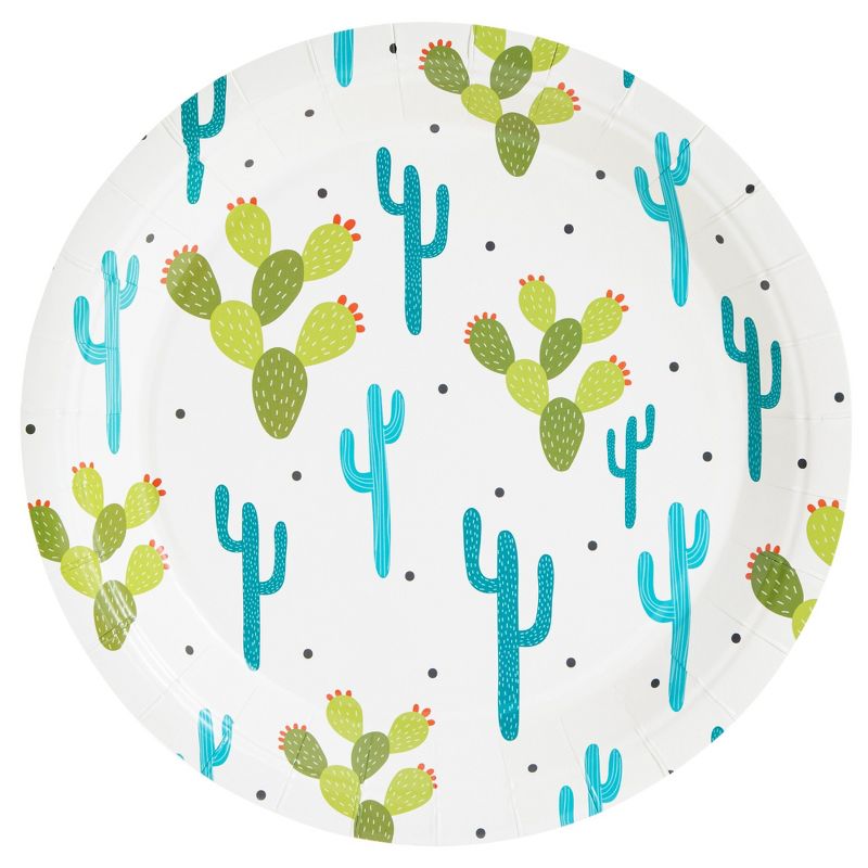 Juvale 144 Pieces Cactus Party Supplies with Desert Birthday Paper Plates, Napkins, Cups, and Cutlery (Serves 24), 4 of 8