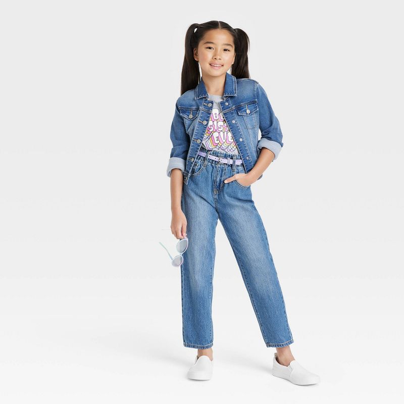 Girls' Relaxed Paperbag High-Rise Waist Jeans - Cat & Jack™, 3 of 6