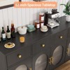 62 Inch Sideboard Buffet Cabinet with 4 Acrylic Doors & 3 Drawers, Adjustable Shelf Storage Cabinet for Dining Room, Living Room, Kitchen - 4 of 4