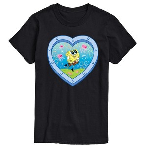 Men's - Spongebob Squarepants - Heart Porthole Window-Womens Men's Short Sleeve Graphic T-Shirt Short Sleeve Graphic T-Shirt - 1 of 4