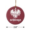University of Chicago Primary Logo Porcelain Holiday Christmas Tree Ornament - 3 of 4