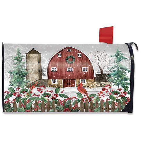 Barn in Snow Winter Mailbox Cover  - Standard Size - Briarwood Lane - image 1 of 2