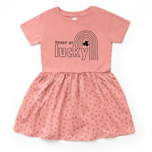 The Juniper Shop Happy Go Lucky Shamrock Toddler Dress - 1 of 4
