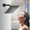Shower Faucet With Storage Rack 8-inch Rain Shower Head Shower decoration kit with single spray shower head Shower Faucet Set Complete Matte Black - 3 of 4