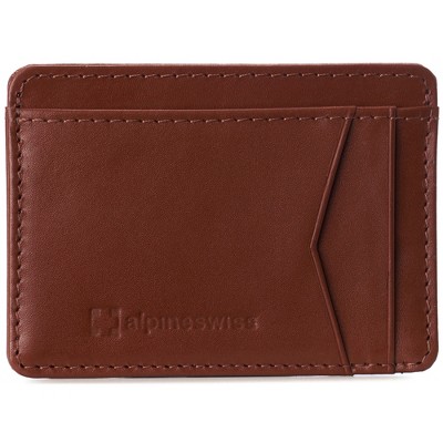 Alpine Swiss Mens Oliver Rfid Safe Minimalist Front Pocket Wallet Smooth  Leather Comes In A Gift Box Tan : Target