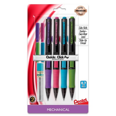 4ct #2 Mechanical Pencils Quick Click Pop 0.7mm - Pentel