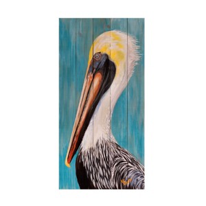 K.C. Grapes 'Pelican On Wood Pickets' Canvas Art - 1 of 4