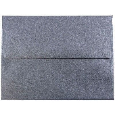 JAM Paper A2 Metallic Invitation Envelopes 4.375x5.75 Stardream Anthracite BK GCST606