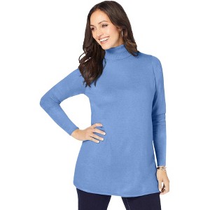 Jessica London Women's Plus Size Cotton Cashmere Turtleneck - 1 of 4