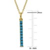 EVERLY JEWELRY | Yellow Plated Sterling Silver 1/3ct TGW Composite Blue Turquoise Bar Drop Pendant with Chain, 18 inc + 2 inc - 2 of 4