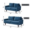 Velvet Loveseat Mid-Century Modern Sofa Tufted Couch with Wooden Legs for Living Room - 3 of 4
