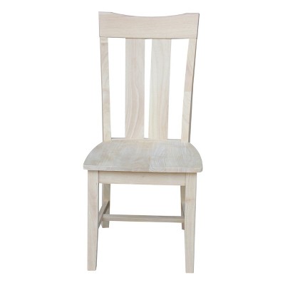 Ava White Wood High Slat Back Dining Chairs, Set of 2