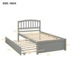 ALEXOUN Solid Wood Twin Size Platform Bed Frame with Trundle and Headboard, No Box Spring Needed,for Teens Boys Girls Bedroom,Room - 3 of 4